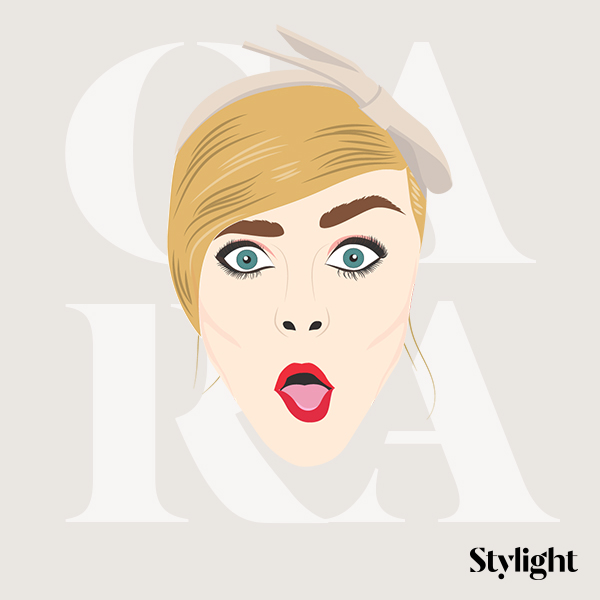 Stylight Cara Delevingne birthday funny faces red lipstick