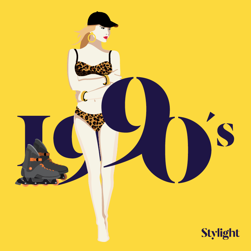 Bikini birthday 90s model in leopard bikini and baseball cap Stylight