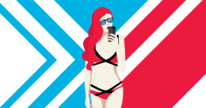 Bikini turns 70 model in red bikini taking a selfie Stylight